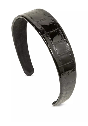 Jennifer Behr croc-embossed headband - Black