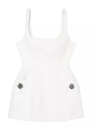 Blumarine embellished-pocket mini dress - White