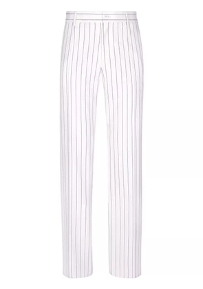 Dolce & Gabbana straight-leg striped wool trousers - White