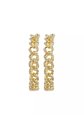 SHAY 18K yellow gold páve link diamond hoop earrings