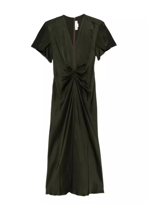 Victoria Beckham twisted V-neck midi dress - Green
