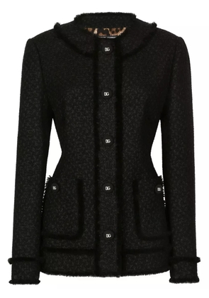Dolce & Gabbana DNA logo-engraved buttoned jacket - Black