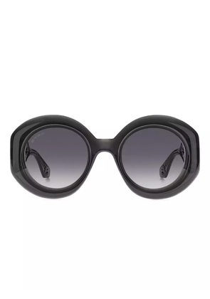ETRO paisley-embellished round sunglasses - Black