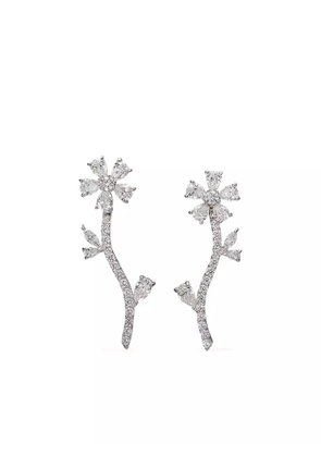 Anabela Chan 18kt white gold Diamond Marguerite diamond earrings - Silver