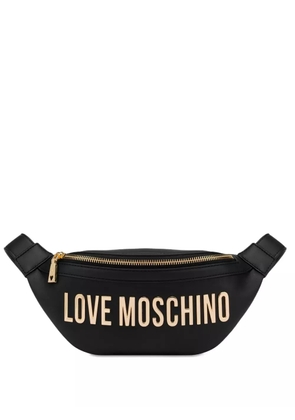 Love Moschino logo-lettering belt bag - Black