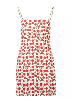 STAUD Remington tomato-print slip dress - Neutrals