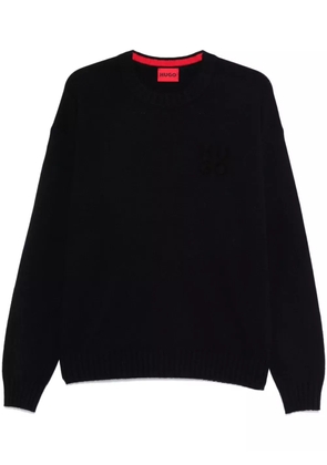 HUGO logo-intarsia sweater - Blue