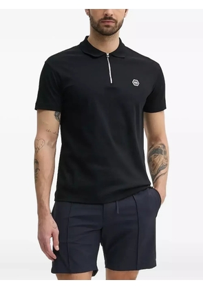 BALR. zip-neck logo-detail polo shirt - Black