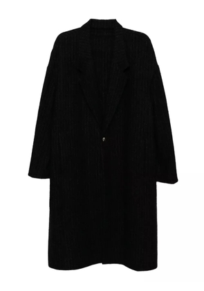 Devoa pinstripe wool coat - Black