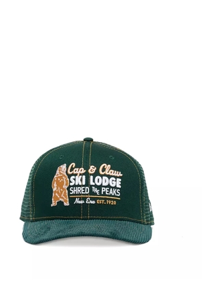 NEW ERA CAP corduroy-panel embroidered trucker cap - Green