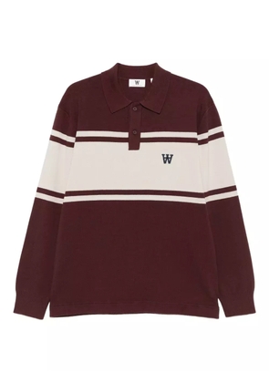 Wood Wood WWCurt striped long-sleeve polo shirt - Brown