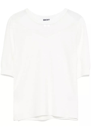 DKNY sheer-panel T-shirt - White