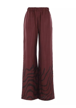Raquel Diniz zebra-print wide-leg trousers - Red