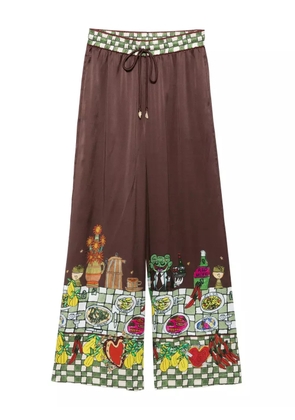 ALEMAIS drawstring-waist printed trousers - Brown
