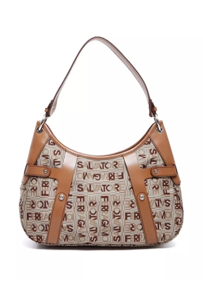 Ferragamo Pre-Owned logo-print canvas shoulder bag - Neutrals