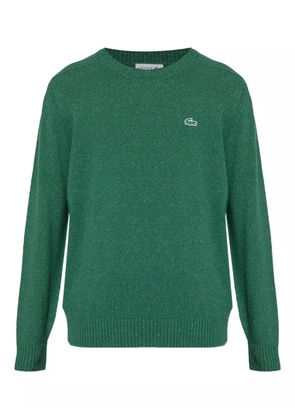 Lacoste embroidered-logo wool sweater - Green