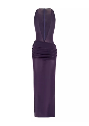 Alex Perry V-neck draped maxi dress - Purple
