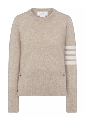 Thom Browne Shetland-wool 4-Bar jersey-stitch sweater - Neutrals