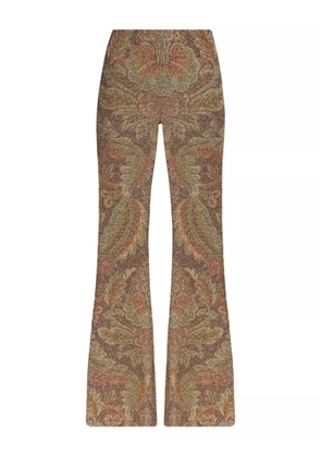 ETRO printed chenille trousers - Brown