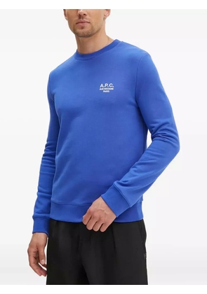 A.P.C. logo-embroidered crew-neck sweatshirt - Blue