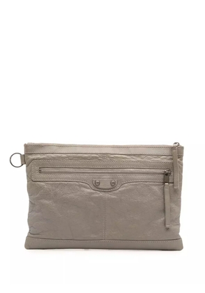 Balenciaga Pre-Owned 2010 Lambskin Motocross Classic Clip M clutch bag - Grey