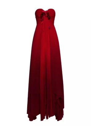 Oscar de la Renta ombré pleated gown - Red