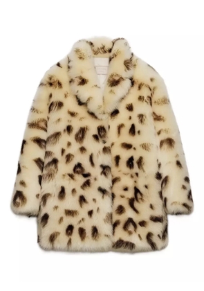Prada leopard-print shearling coat - Neutrals