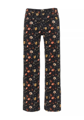 R13 Joan Kick floral-print jeans - Black