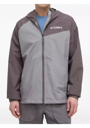 adidas hooded colour-blocked jacket - Grey