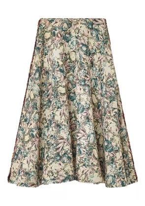 GANNI floral-jacquard maxi skirt - Neutrals