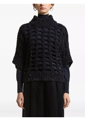 Peserico high-neck grid cut-out sweater - Black