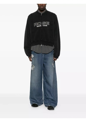 Martine Rose zip-up logo-print sweatshirt - Black