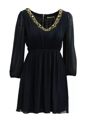 alice + olivia crystal-embellished mini dress - Blue