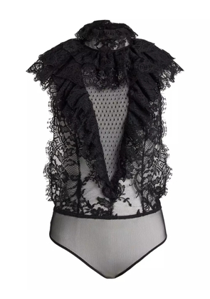 Ralph Lauren Collection lace-ruffled bodysuit - Black