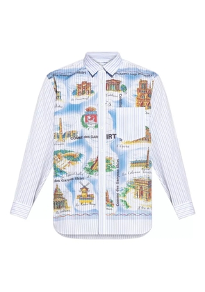 Comme Des Garçons Shirt graphic print striped shirt - Blue