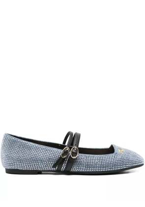 LIU JO crystal-embellished double-strap ballet flats - Blue