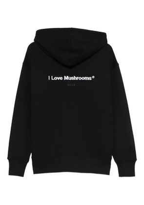 MSGM mushroom-embroidered hoodie - Black