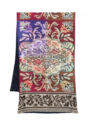 Pierre-Louis Mascia all-over print scarf - Brown