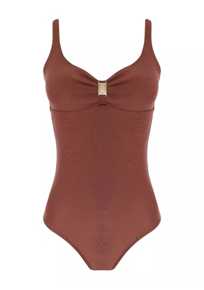 Lygia & Nanny Roberta clasp-detail swimsuit - Brown