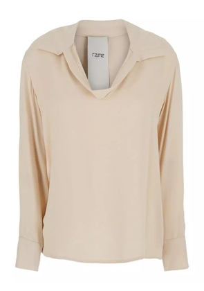 RAME wide-collar shirt - Neutrals