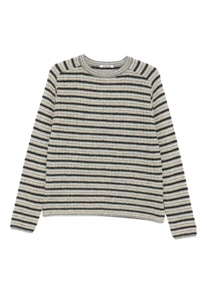 Auralee stripe-pattern sweater - Grey