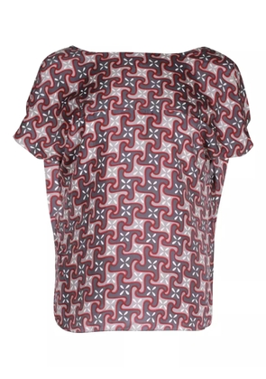 Marni Pre-Owned geometric-print scoop-neck blouse - Grey