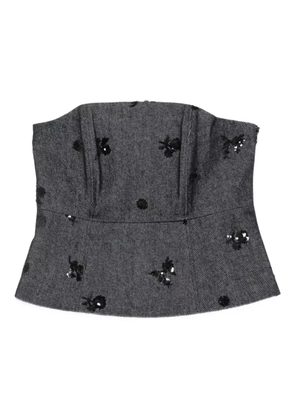 Luisa Cerano sequin-embellished bustier top - Blue