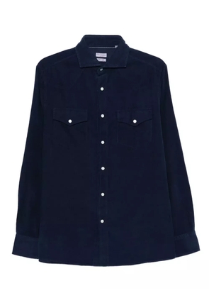 Brunello Cucinelli double-pocket corduroy shirt - Blue