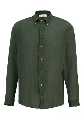 SPIRITUM TULUM button-down collar cotton-gauze shirt - Green