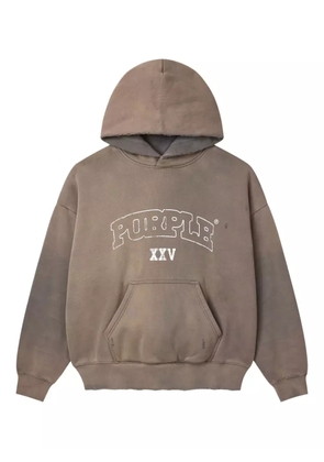 Purple Brand logo-print hoodie - Neutrals
