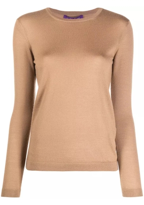 Ralph Lauren Collection CASHMERE JERSEY-LS CN-LONG SLEEVE-SWEATER - Brown