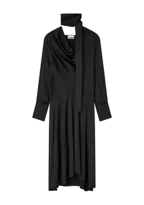 GANNI cowl-neck scarf midi dress - Black