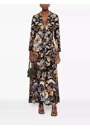 FARM Rio Snake Garden floral-print dress - Black