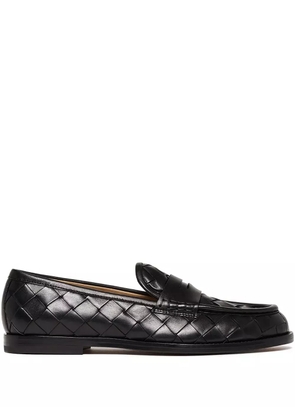 Scarosso woven-leather loafers - Black